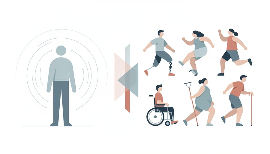 Physical therapist adjusting adaptive support on a patient in a rehabilitation room